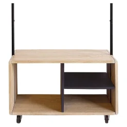 Portant à vêtements métal noir bois avec roulettes 72 x 31 x 153 cm