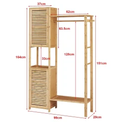 Portant à vêtements Oldsum bambou 164 x 99 x 29 cm naturel en.casa