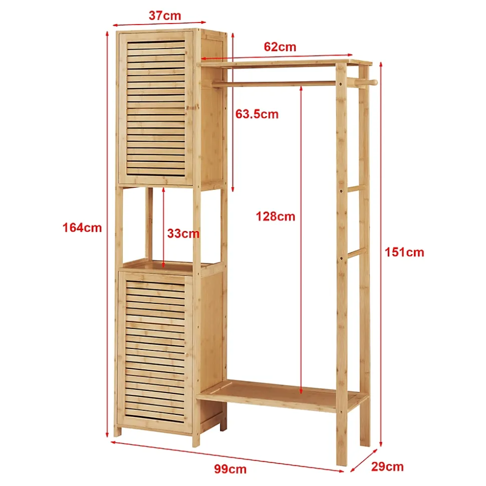 Portant à vêtements Oldsum bambou 164 x 99 x 29 cm naturel en.casa
