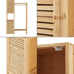 Portant à vêtements Oldsum bambou 164 x 99 x 29 cm naturel en.casa