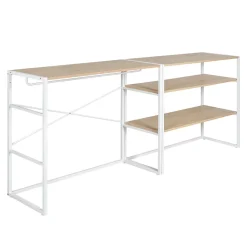Portant à vêtements sous combles en bois et métal blanc 3 étagères et 1 penderie Homesight Kadra l. 200 cm