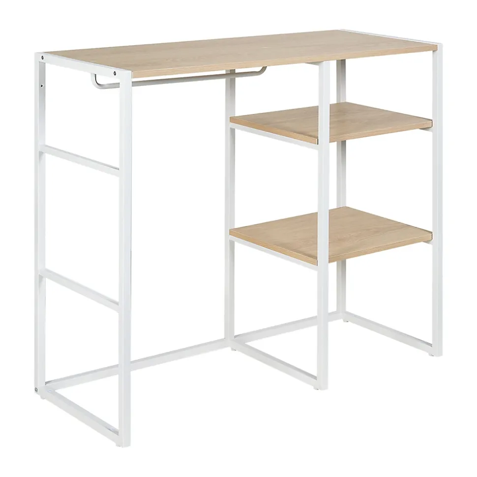 Portant à vêtements sous combles en bois et métal blanc 3 étagères et 1 penderie Homesight Kadra l. 100 cm