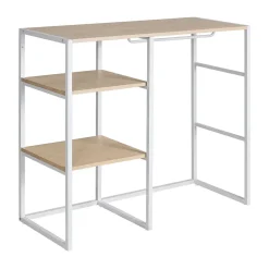Portant à vêtements sous combles en bois et métal blanc 3 étagères et 1 penderie Homesight Kadra l. 100 cm