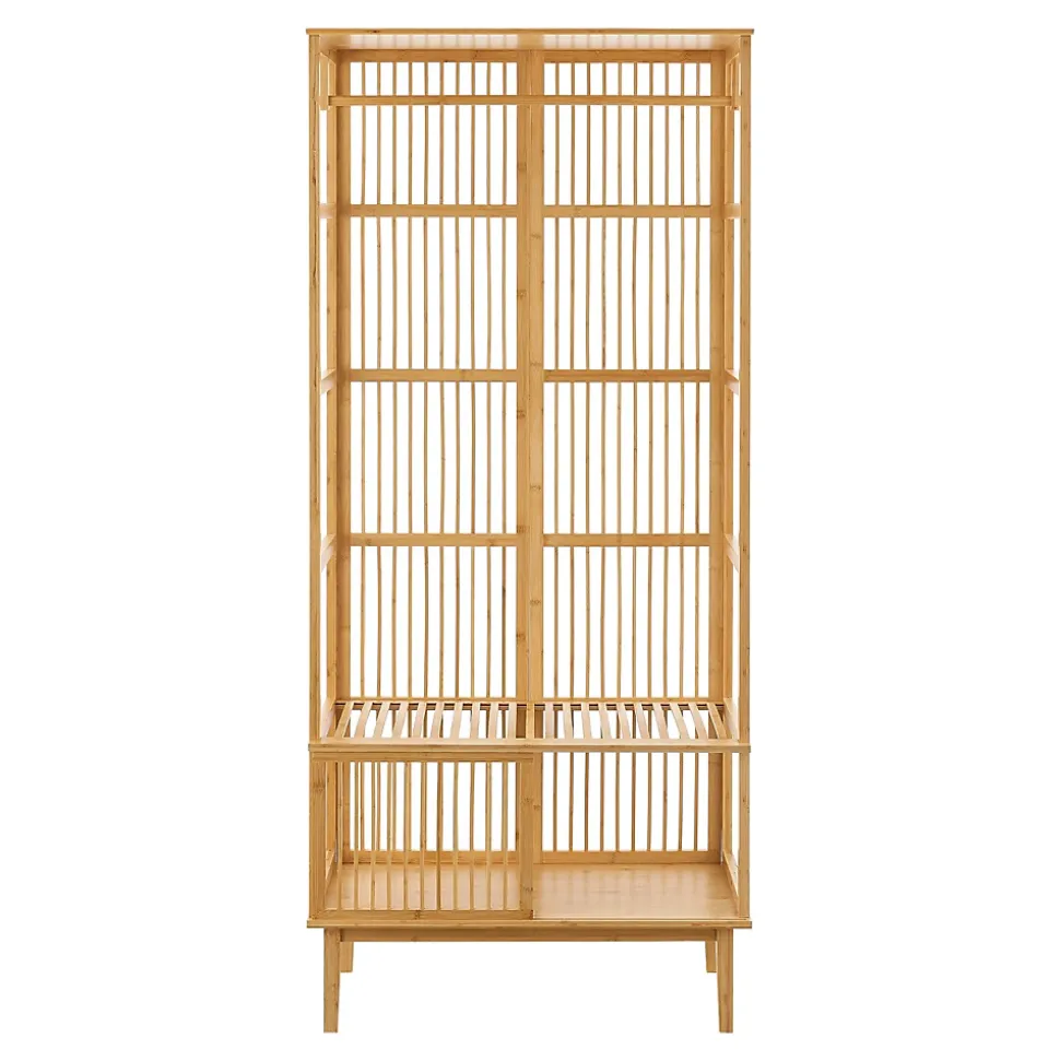 Portant à vêtements Vemb bambou 185 x 80 x 45 cm naturel en.casa