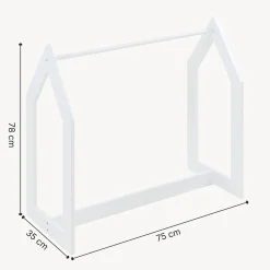 Portant à vêtements Værloese de forme cabane pour enfant 78 x 75 x 35 cm blanc en.casa