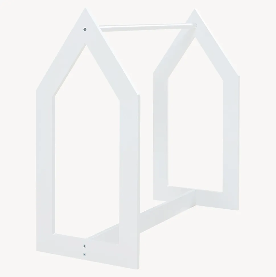 Portant à vêtements Værloese de forme cabane pour enfant 78 x 75 x 35 cm blanc en.casa
