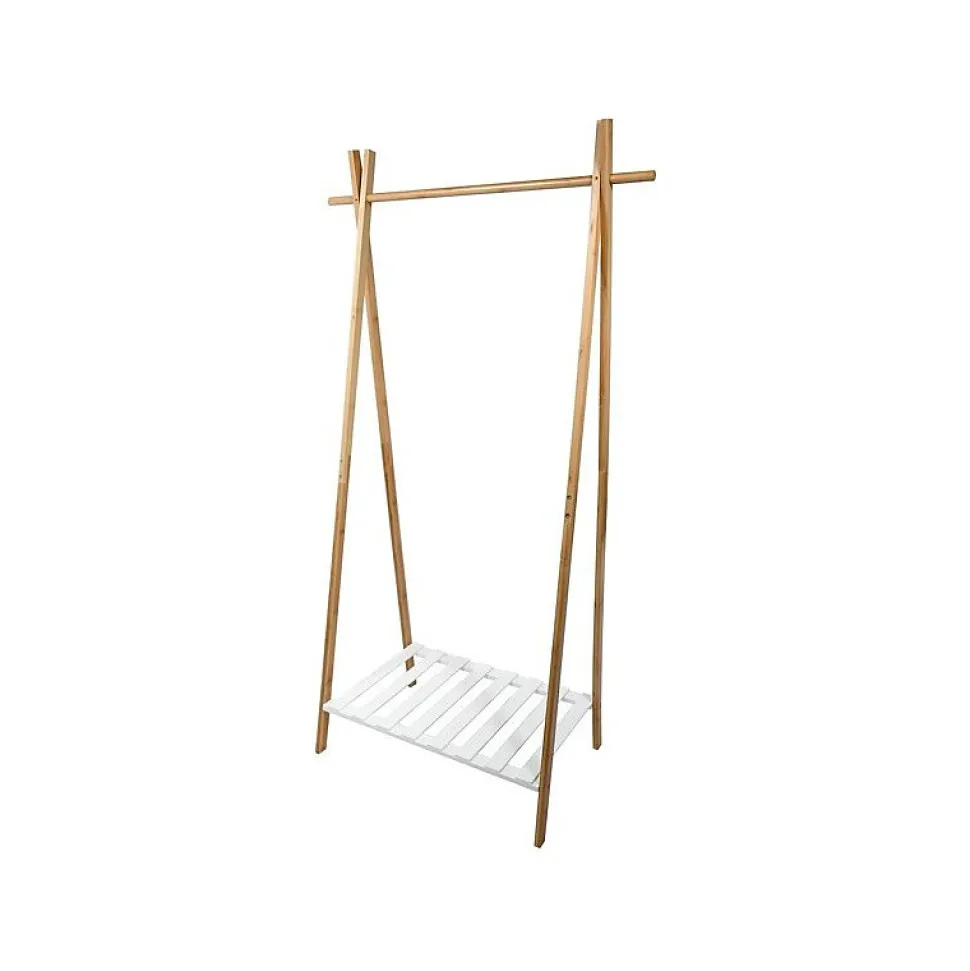 Portant Bambou avec étagère MIA Bois Blanc MSV
