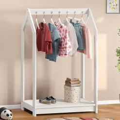 Portant enfant SALLY en pin massif - Blanc