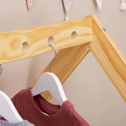 Portant enfant SALLY en pin massif - Coloris naturel et blanc