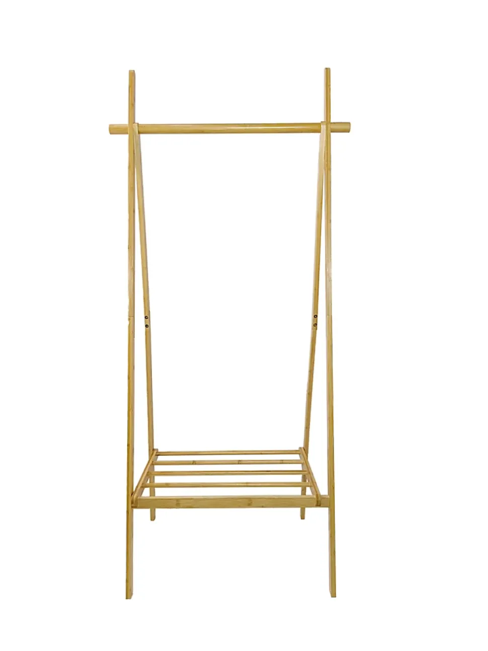 Portant pliable en bambou avec 1 étagère l. 75 x H. 160 cm