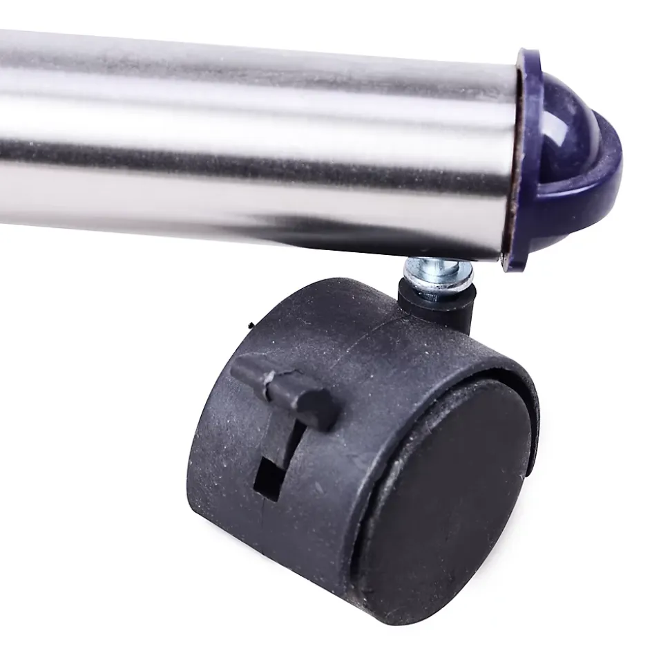 Portant sur roulettes - portant à vêtements réglable en hauteur et longueur - dim. 86/160L x 45l x 95/170H cm - acier inox.