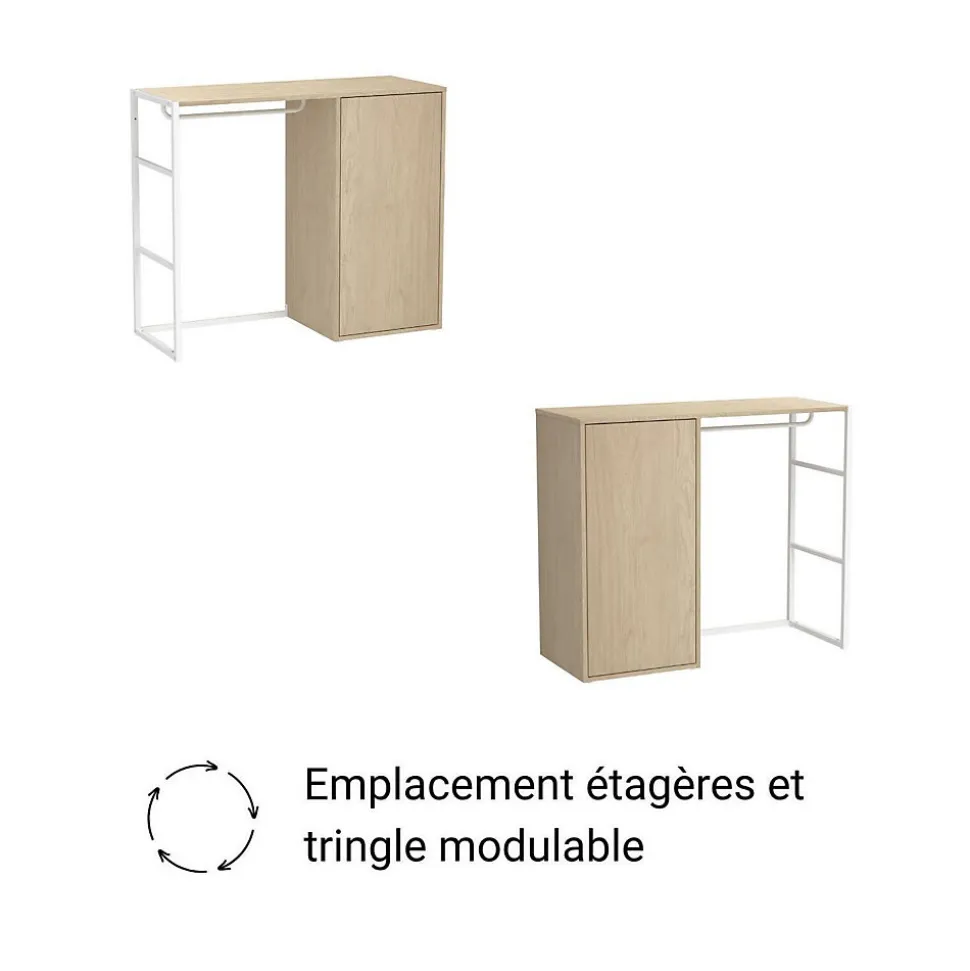 Portant vêtements KADRA sous combles penderie et caisson 100x85cm