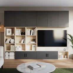 Porte battante anthracite GoodHome Atomia H. 187,2 x L. 49,7 cm