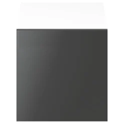 Porte battante anthracite brillant GoodHome Atomia H 37,2 x L. 37,2 cm