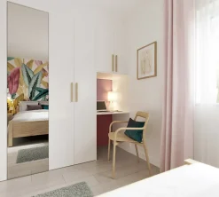 Porte battante argent miroir GoodHome Atomia H 224,7 x L. 49,7 cm