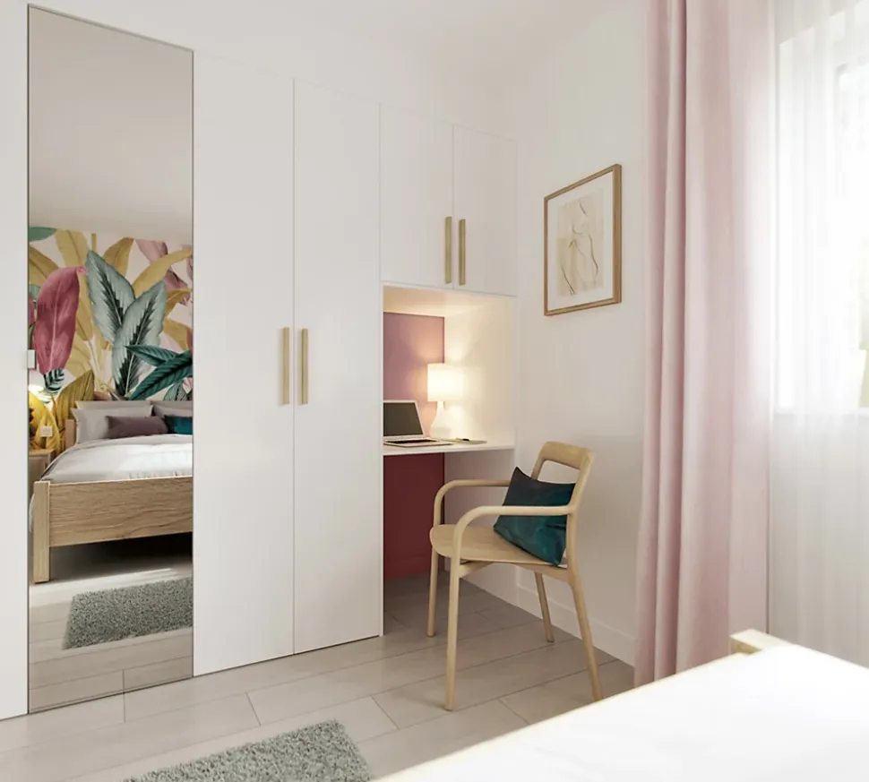 Porte battante argent miroir GoodHome Atomia H 224,7 x L. 49,7 cm