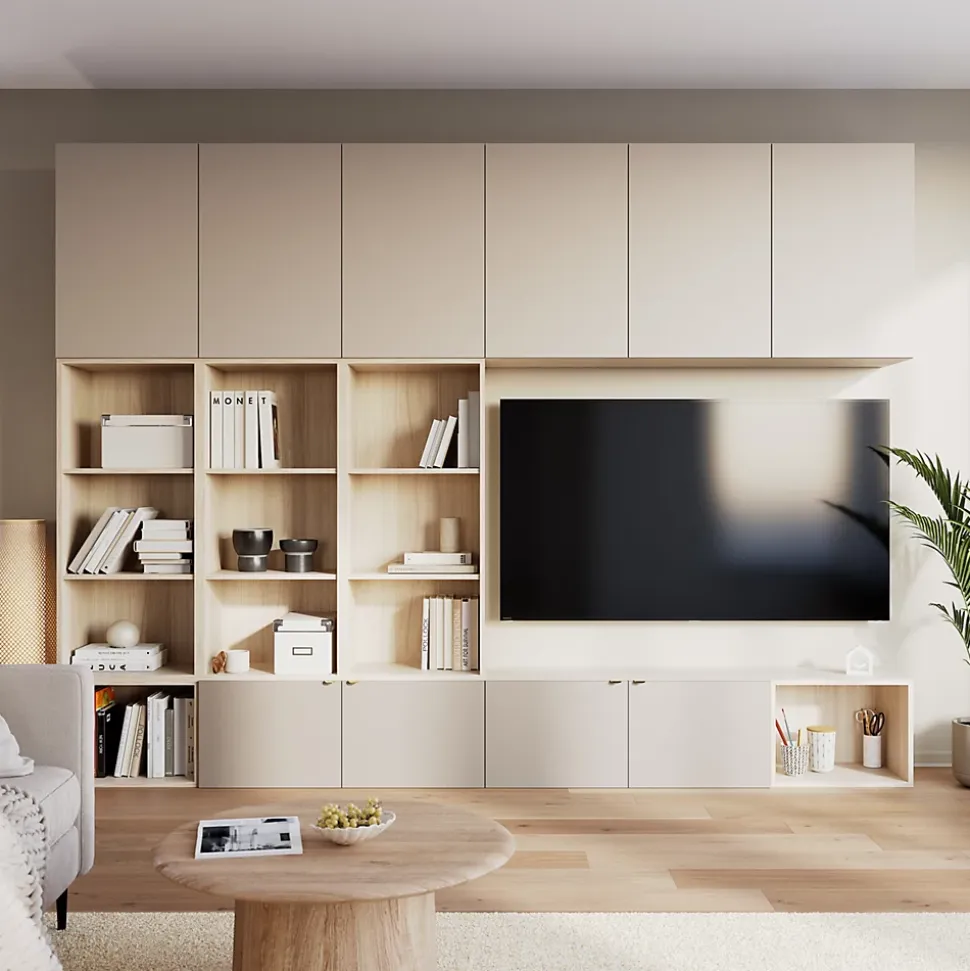 Porte battante beige cachemire GoodHome Atomia H. 224,7 x L. 49,7 cm