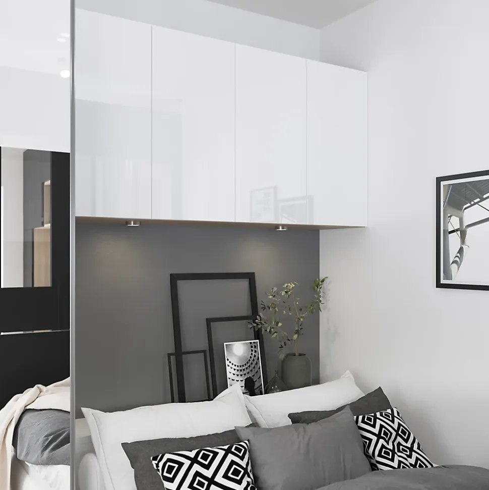 Porte battante blanche brillante GoodHome Atomia H 74,7 x L. 37,2 cm