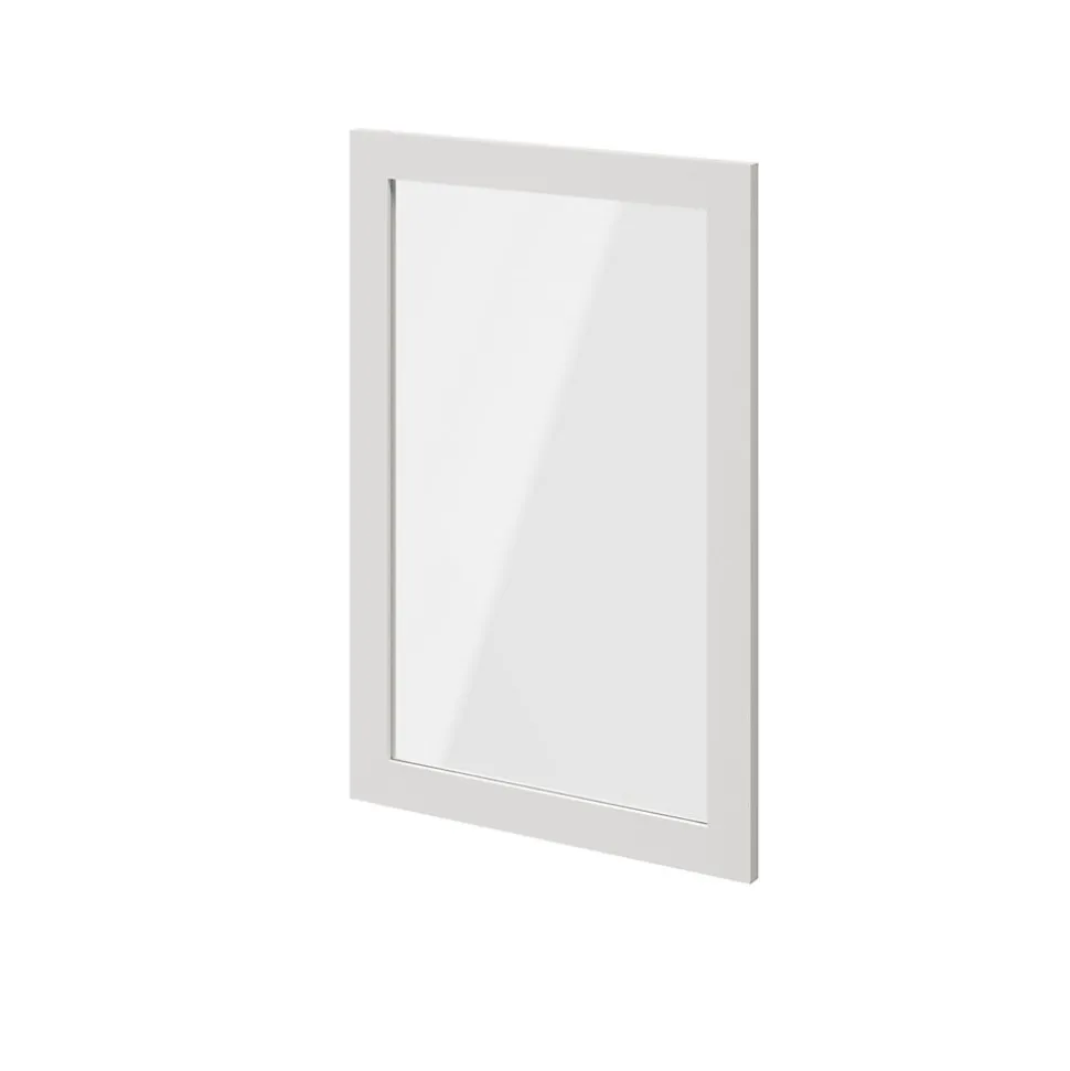 Porte battante blanche en verre GoodHome Atomia H 74,7 x L. 49,7 cm