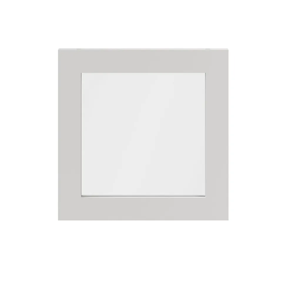 Porte battante blanche en verre GoodHome Atomia H 37,2 x L. 37,2 cm