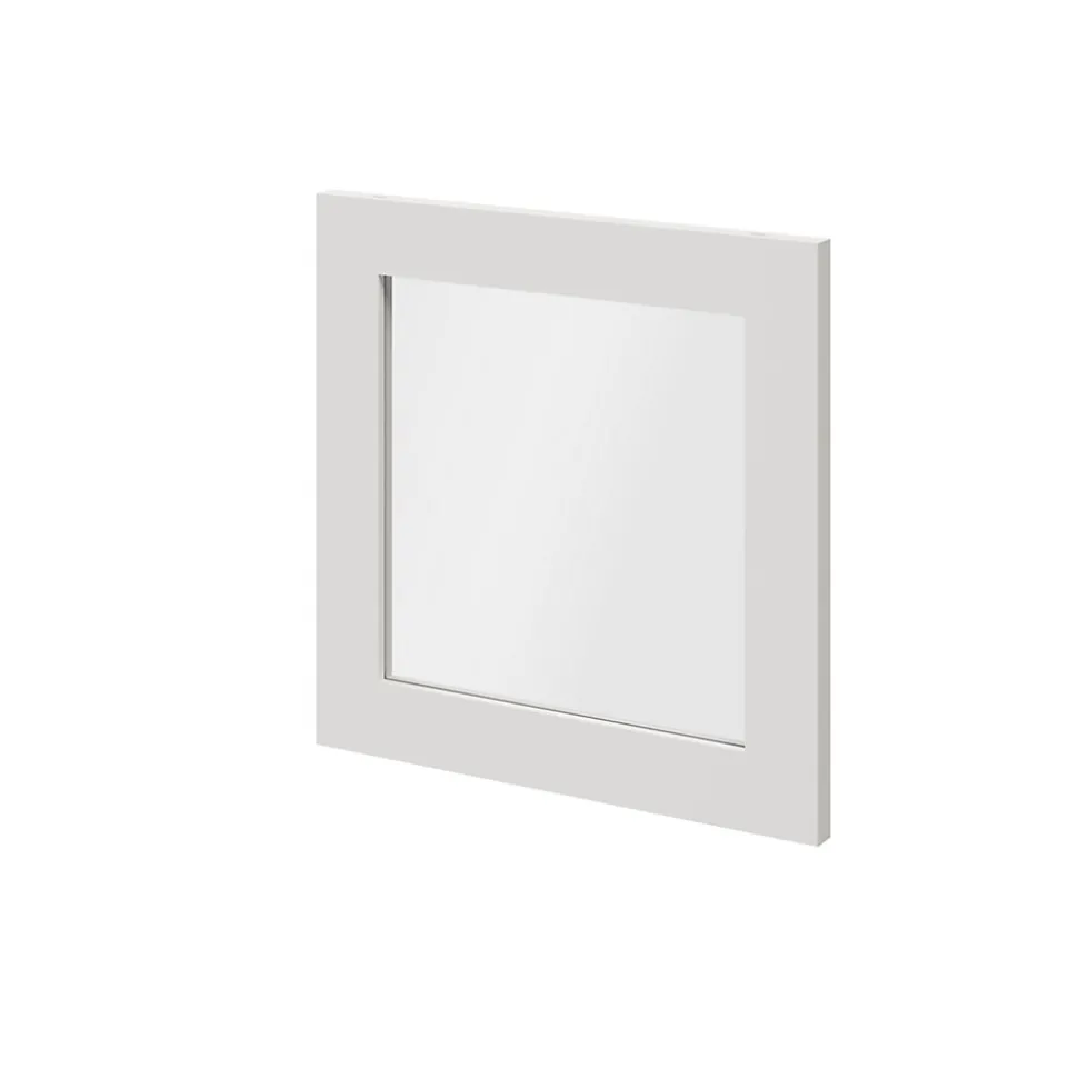 Porte battante blanche en verre GoodHome Atomia H 37,2 x L. 37,2 cm