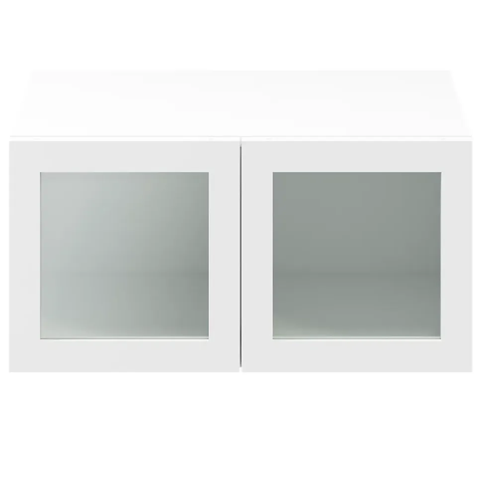 Porte battante blanche en verre GoodHome Atomia H 37,2 x L. 37,2 cm
