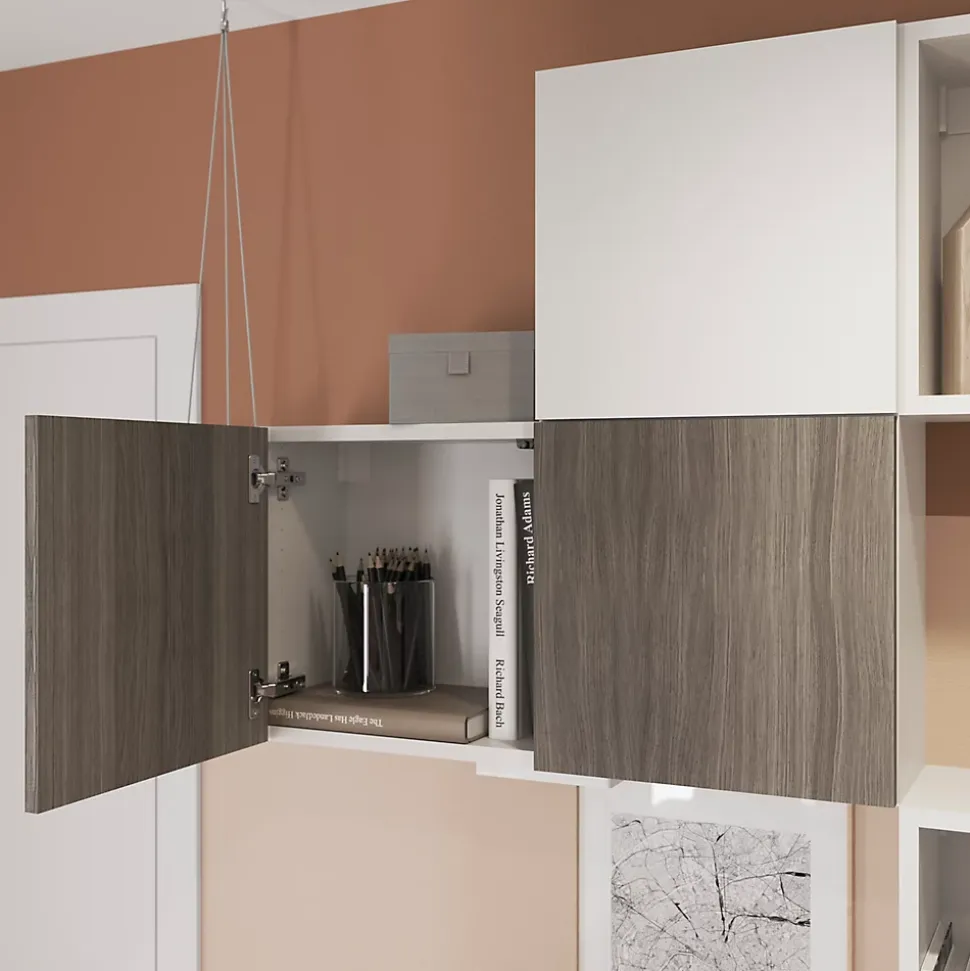 Porte battante blanche GoodHome Atomia H 37,2 x L. 37,2 cm