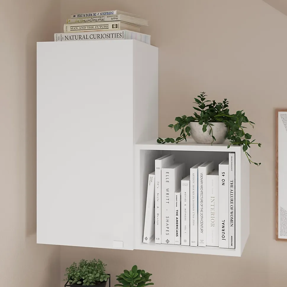 Porte battante blanche GoodHome Atomia H 74,7 x L. 37,2 cm