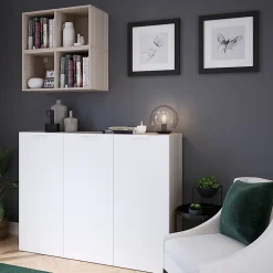 Porte battante blanche GoodHome Atomia H. 112,2 x L. 49,7 cm