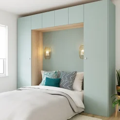 Porte battante bleu aqua GoodHome Atomia H. 37,2 x L. 49,7 cm