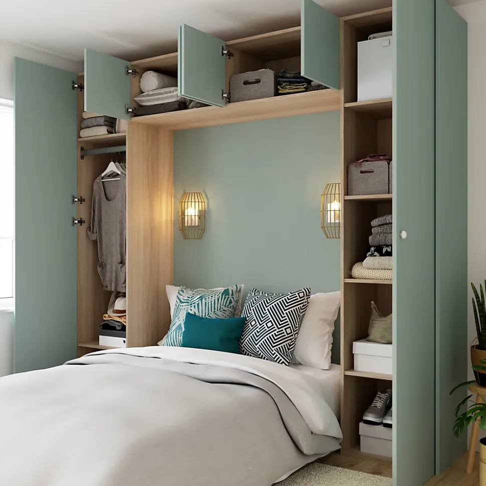 Porte battante bleu aqua GoodHome Atomia H. 112,2 x L. 49,7 cm