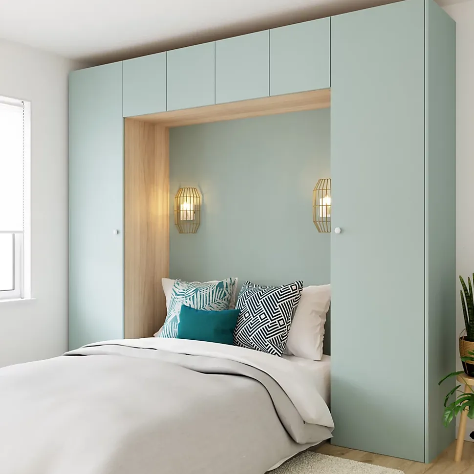 Porte battante bleu aqua GoodHome Atomia H. 112,2 x L. 49,7 cm