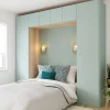 Porte battante bleu aqua GoodHome Atomia H. 112,2 x L. 37,2 cm
