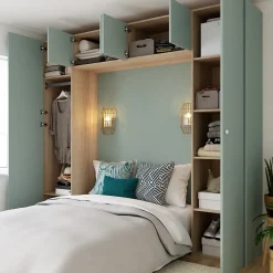 Porte battante bleu aqua GoodHome Atomia H. 37,2 x L. 37,2 cm