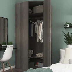 Porte battante effet chêne grisé GoodHome Atomia H 224,7 x L. 49,7 cm