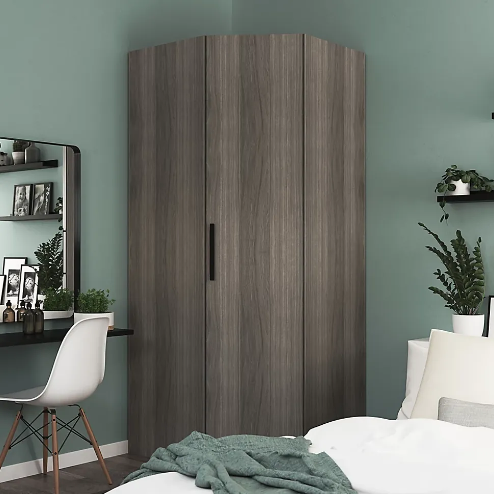 Porte battante effet chêne grisé GoodHome Atomia H 224,7 x L. 49,7 cm