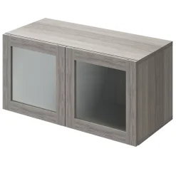 Porte battante effet chêne grisé en verre GoodHome Atomia H 37,2 x L. 37,2 cm