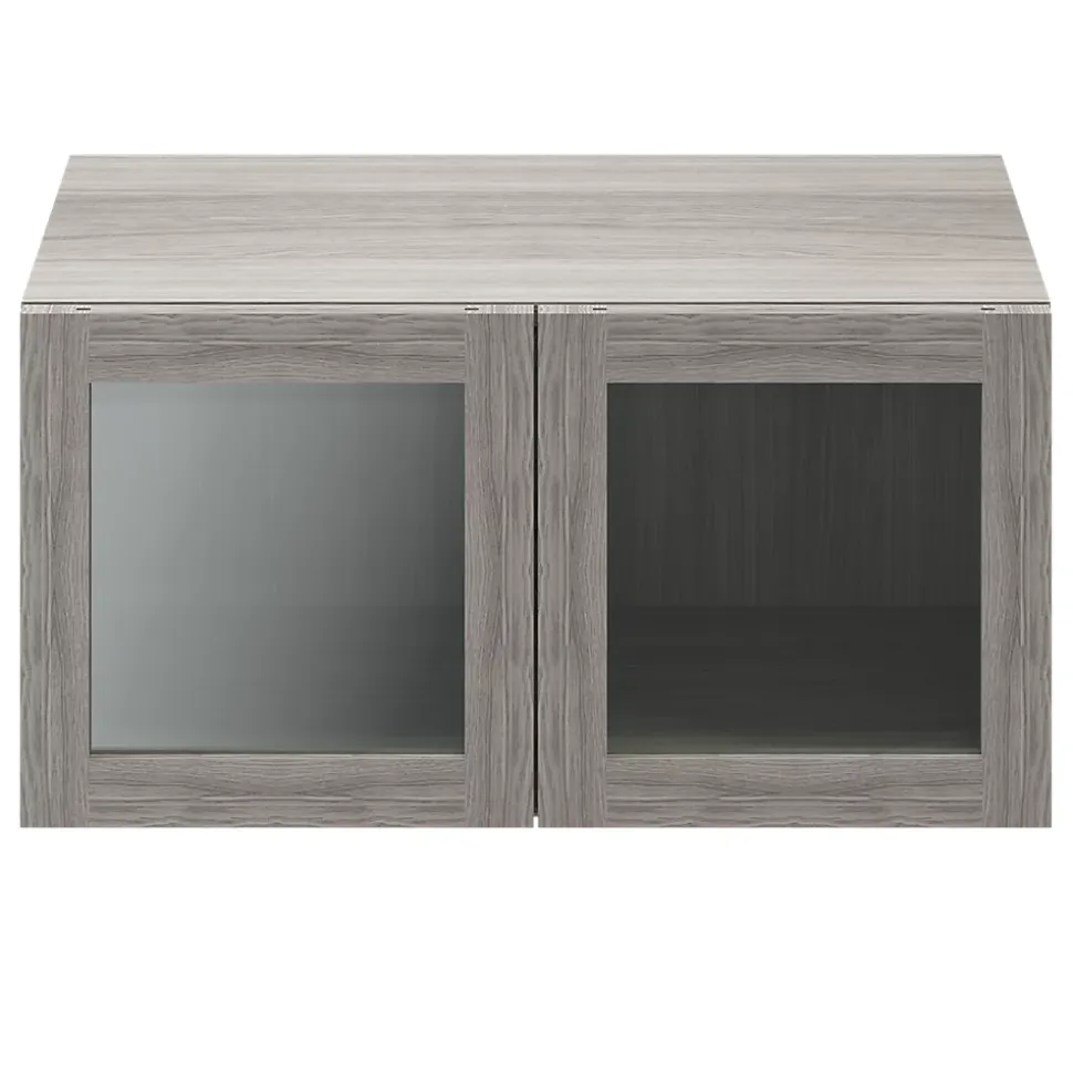Porte battante effet chêne grisé en verre GoodHome Atomia H 37,2 x L. 37,2 cm