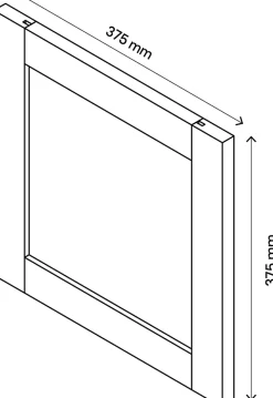 Porte battante effet chêne grisé en verre GoodHome Atomia H 37,2 x L. 37,2 cm