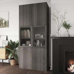 Porte battante effet chêne grisé GoodHome Atomia H 74,7 x L. 49,7 cm