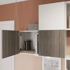 Porte battante effet chêne grisé GoodHome Atomia H 37,2 x L. 37,2 cm