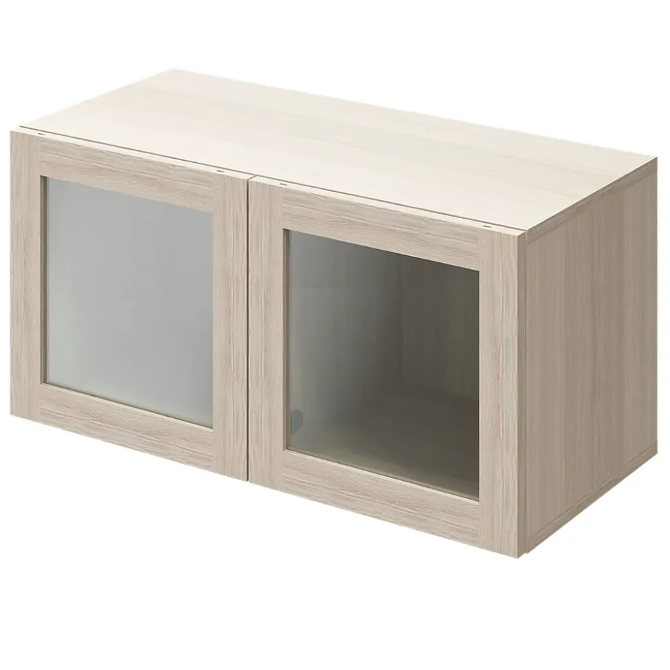 Porte battante en verre effet chêne GoodHome Atomia H 37,2 x L. 37,2 cm