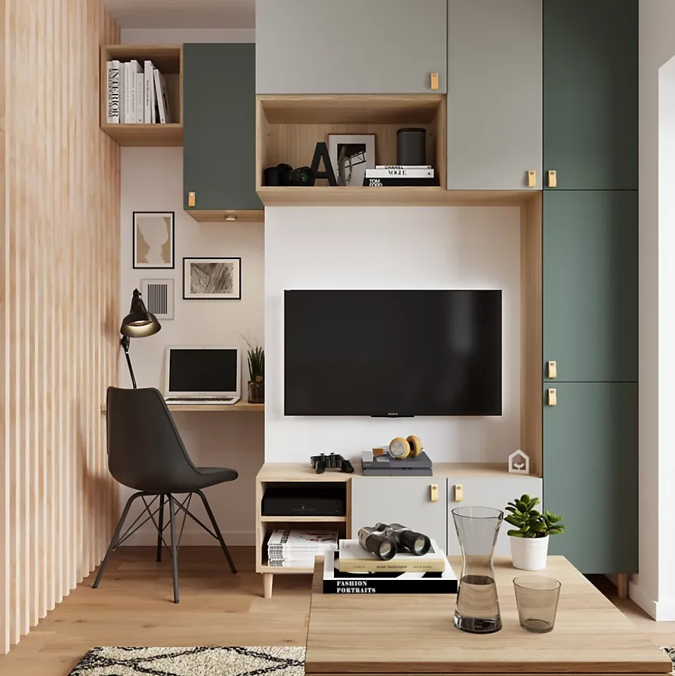 Porte battante gris clair GoodHome Atomia H. 224,7 x L. 37,2 cm