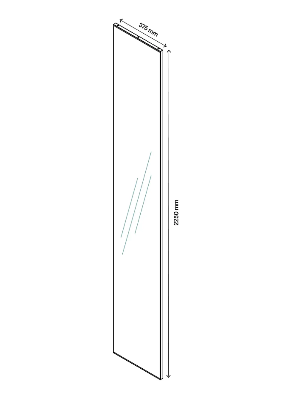 Porte battante miroir argent GoodHome Atomia H 224,7 x L. 37,2 cm