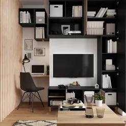 Porte battante noir GoodHome Atomia H. 37,2 x L. 49,7 cm