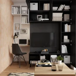 Porte battante noir GoodHome Atomia H. 74,7 x L. 49,7 cm