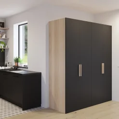 Porte battante noir GoodHome Atomia H. 187,2 x L. 49,7 cm
