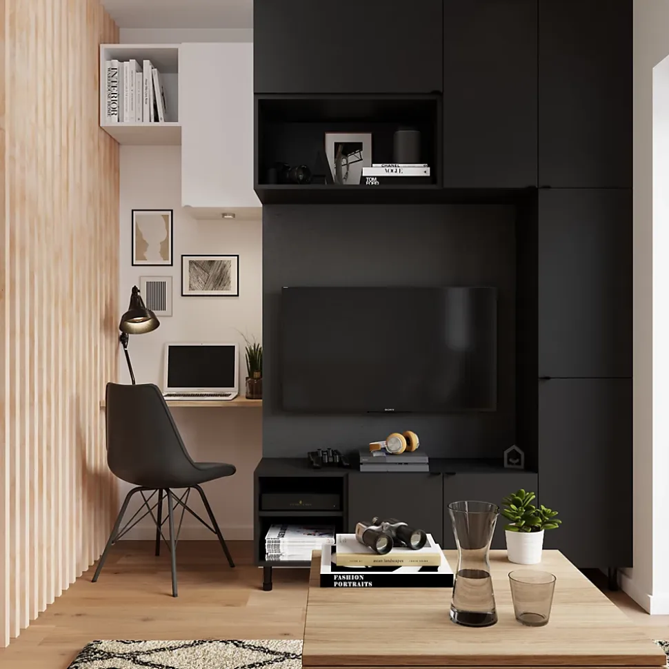 Porte battante noir GoodHome Atomia H. 112,2 x L. 49,7 cm