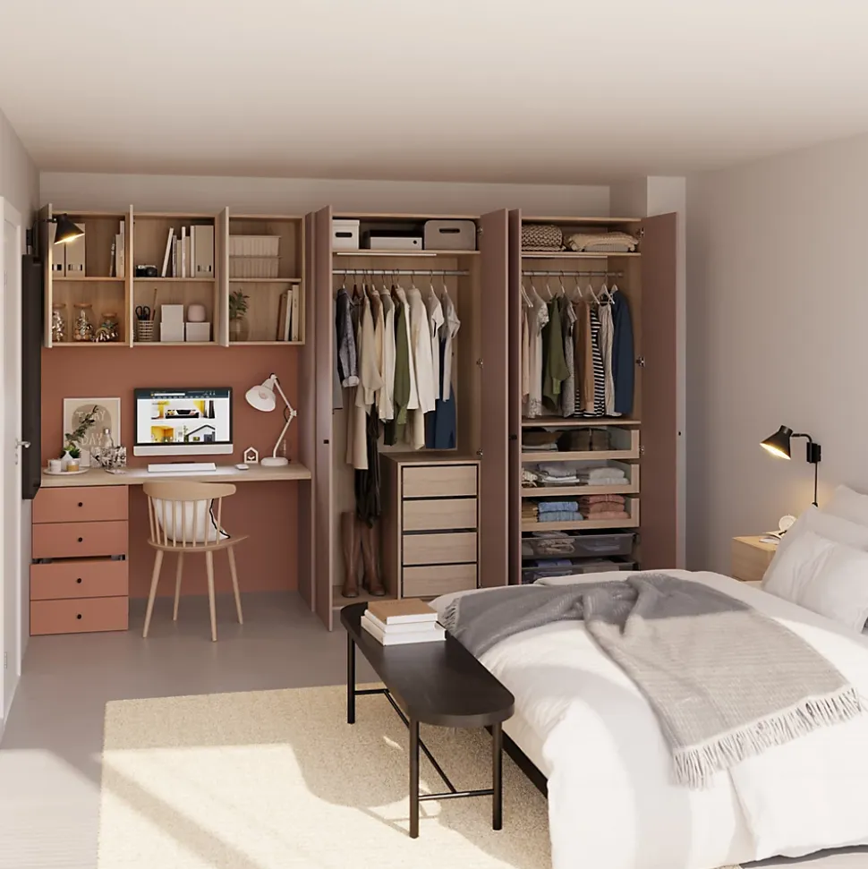 Porte battante rose taupeGoodHome Atomia H. 224,7 x L. 37,2 cm