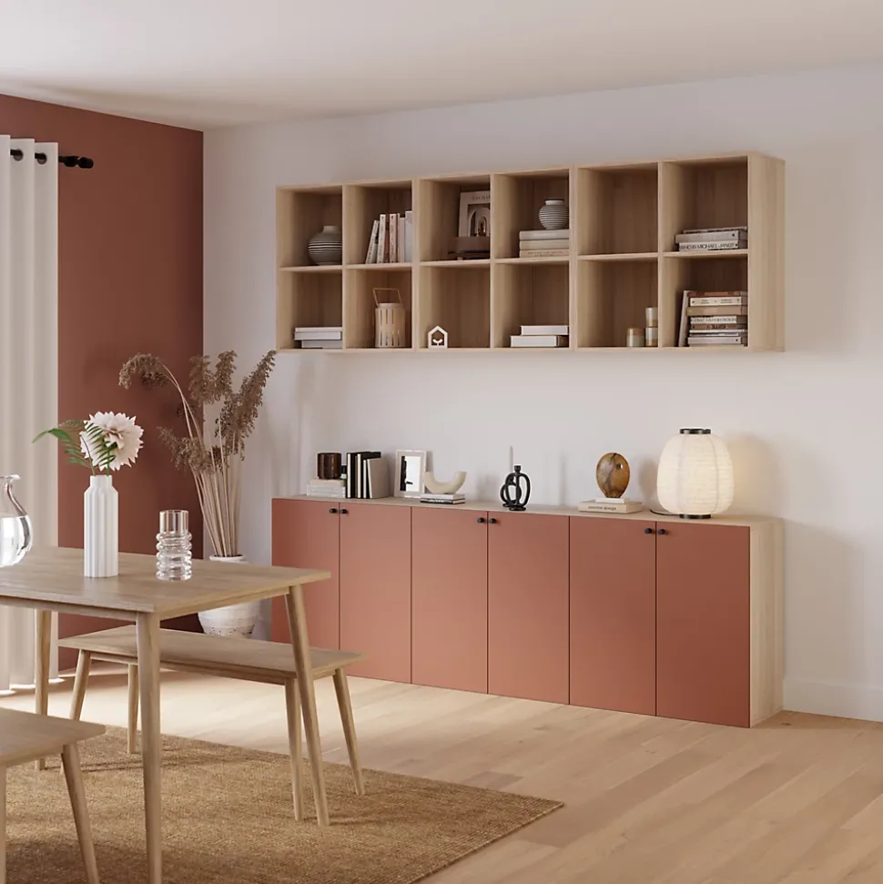 Porte battante terracotta GoodHome Atomia H. 149,7 x L. 49,7 cm